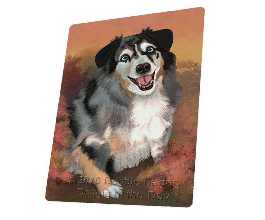 Australian Shepherd Blue Merle Dog Art Portrait Print Woven Throw Sherpa Plush Fleece Blanket