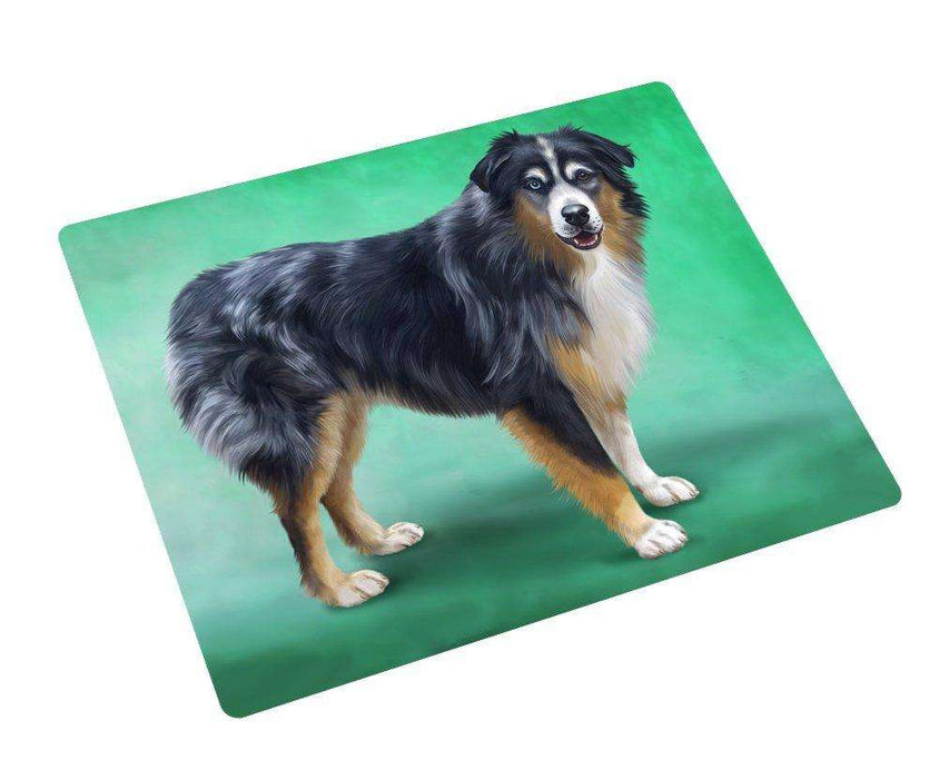 Australian Shepherd Blue Merle Dog Art Portrait Print Woven Throw Sherpa Plush Fleece Blanket