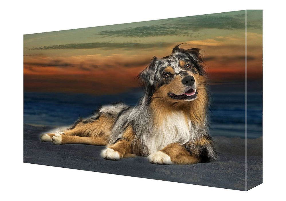 Australian Shepherd Blue Merle Dog Canvas 18 X 24