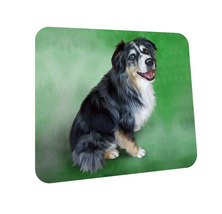 Australian Shepherd Blue Merle Dog Coasters Set of 4