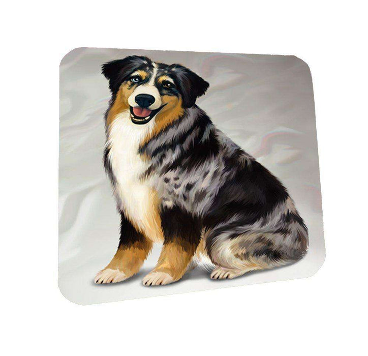 Australian Shepherd Blue Merle Dog Coasters Set of 4