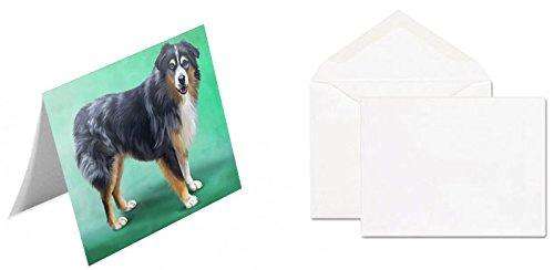 Australian Shepherd Blue Merle Dog Handmade Artwork Assorted Pets Greeting Cards and Note Cards with Envelopes for All Occasions and Holiday Seasons