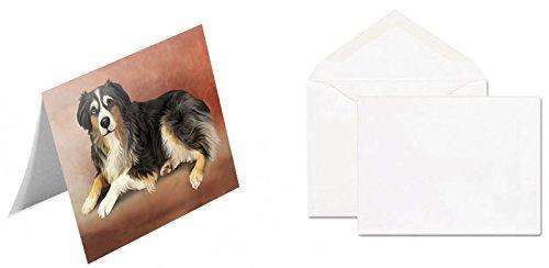 Australian Shepherd Blue Merle Dog Handmade Artwork Assorted Pets Greeting Cards and Note Cards with Envelopes for All Occasions and Holiday Seasons