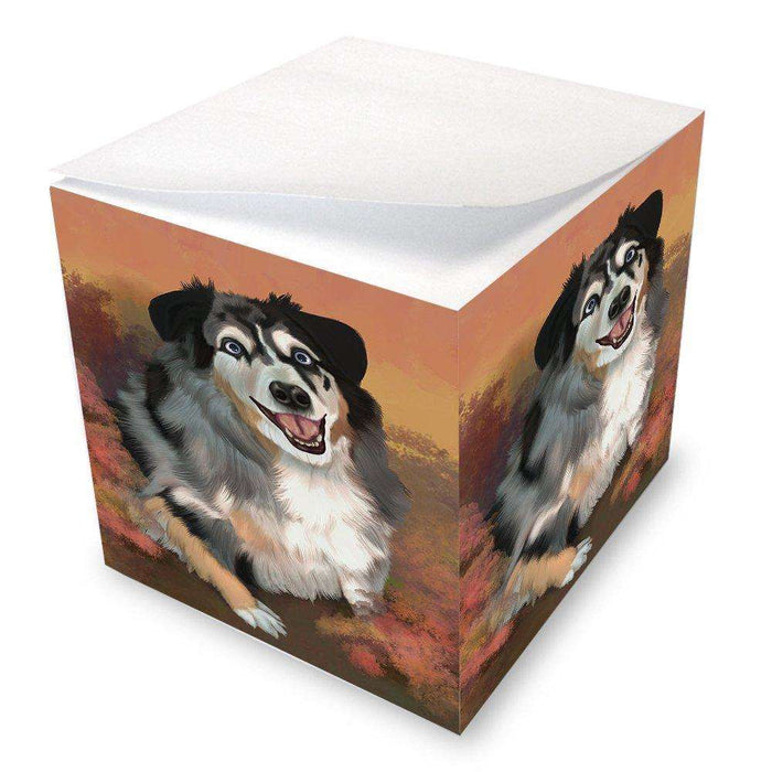 Australian Shepherd Blue Merle Dog Note Cube