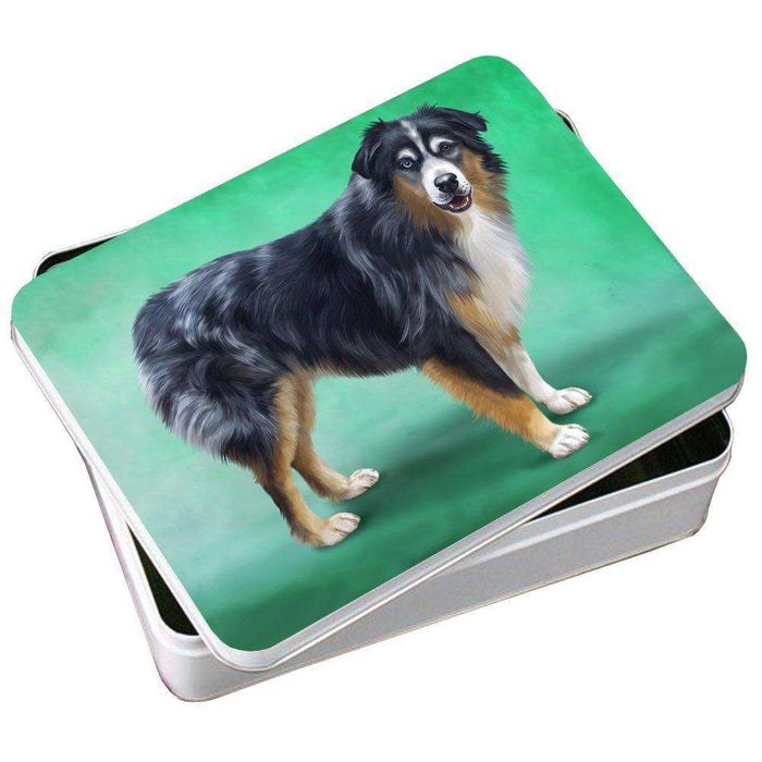 Australian Shepherd Blue Merle Dog Photo Storage Tin