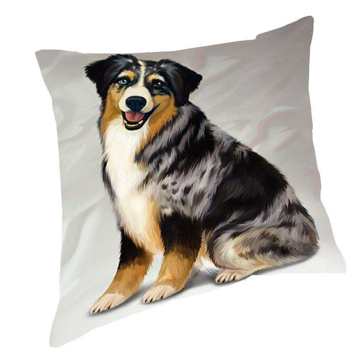 Australian Shepherd Blue Merle Dog Throw Pillow