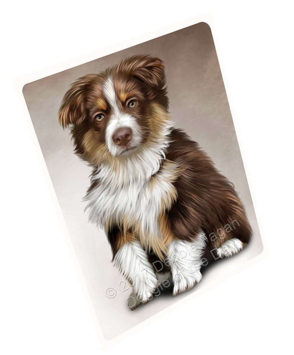 Australian Shepherd Brown Puppy Dog Art Portrait Print Woven Throw Sherpa Plush Fleece Blanket