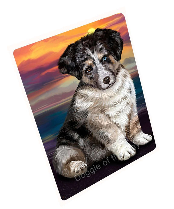 Australian Shepherd Brown Puppy Dog Magnet Mini (3.5" x 2")