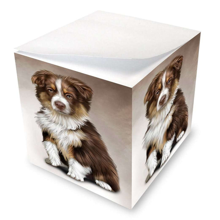 Australian Shepherd Brown Puppy Dog Note Cube
