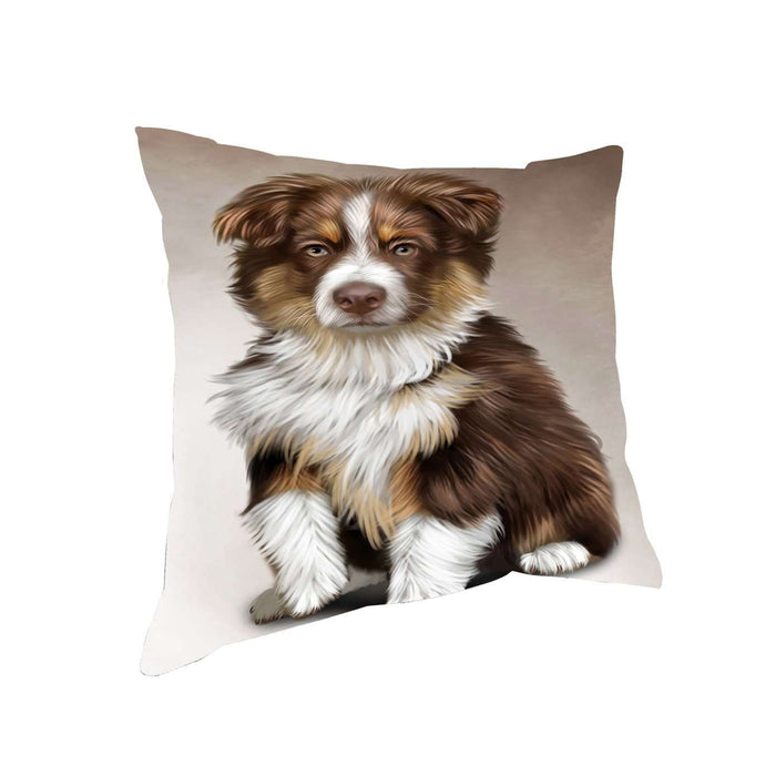Australian Shepherd Brown Puppy Dog Throw Pillow