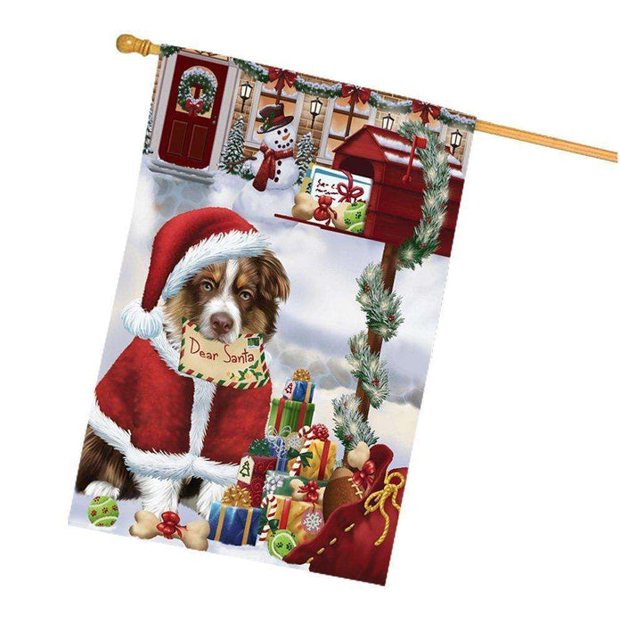Australian Shepherd Dear Santa Letter Christmas Holiday Mailbox Dog House Flag