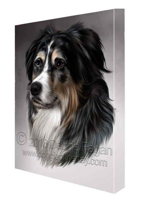 Australian Shepherd Dog Art Portrait Print Canvas