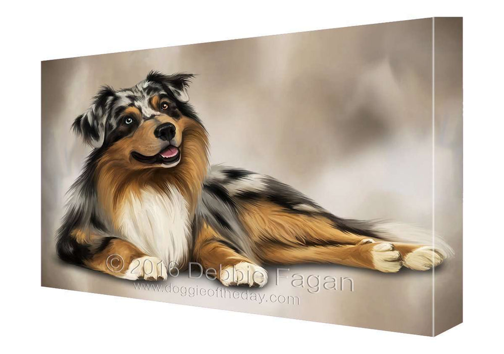 Australian Shepherd Dog Art Portrait Print Canvas