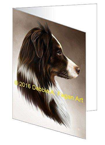 Australian Shepherd Dog Art Portrait Print Handmade Artwork Assorted Pets Greeting Cards and Note Cards with Envelopes for All Occasions and Holiday Seasons
