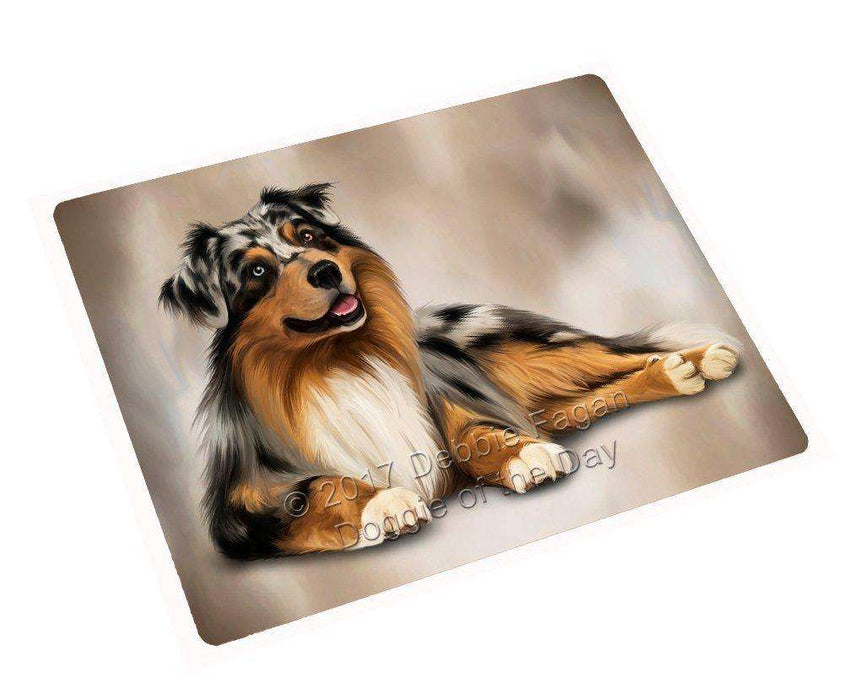 Australian Shepherd Dog Art Portrait Print Woven Throw Sherpa Plush Fleece Blanket D001