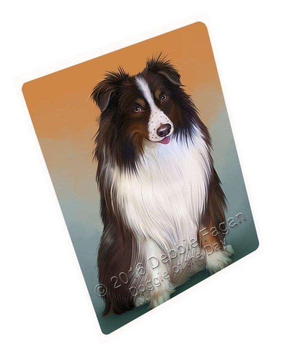 Australian Shepherd Dog Art Portrait Print Woven Throw Sherpa Plush Fleece Blanket D095