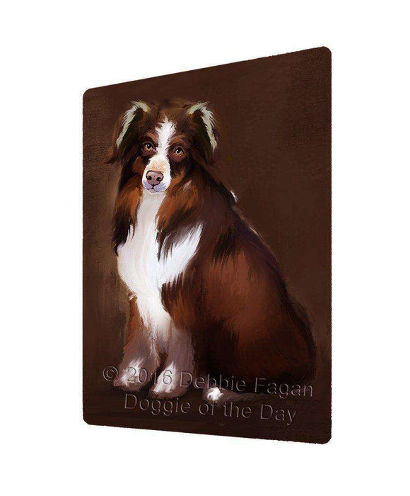 Australian Shepherd Dog Art Portrait Print Woven Throw Sherpa Plush Fleece Blanket