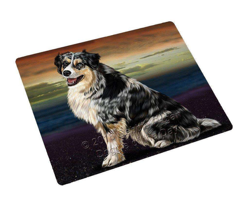 Australian Shepherd Dog Art Portrait Print Woven Throw Sherpa Plush Fleece Blanket