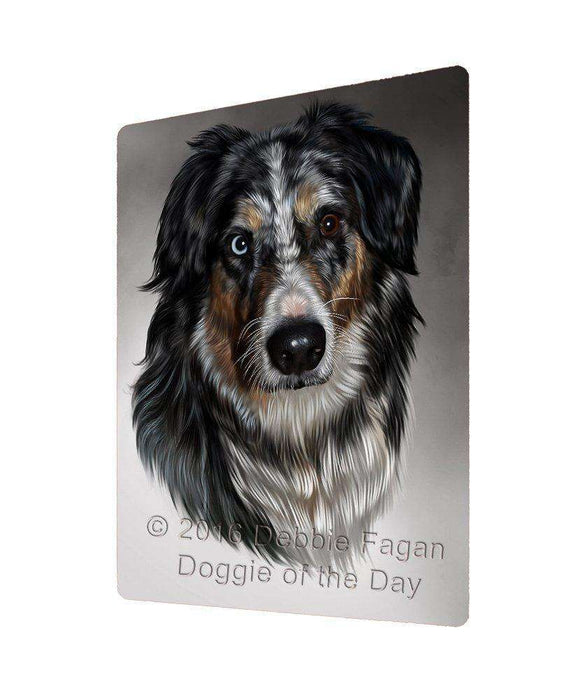 Australian Shepherd Dog Art Portrait Print Woven Throw Sherpa Plush Fleece Blanket