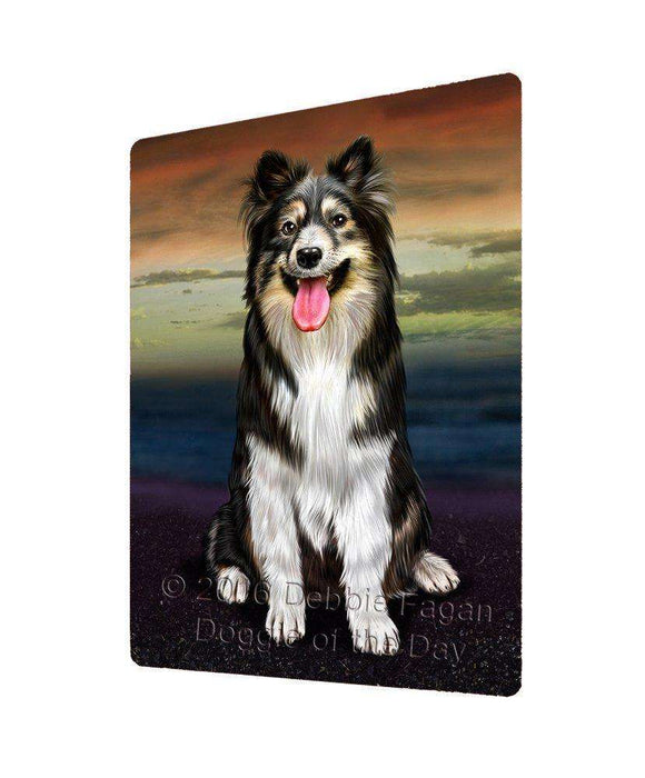 Australian Shepherd Dog Art Portrait Print Woven Throw Sherpa Plush Fleece Blanket