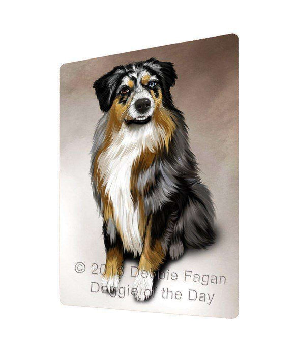 Australian Shepherd Dog Art Portrait Print Woven Throw Sherpa Plush Fleece Blanket