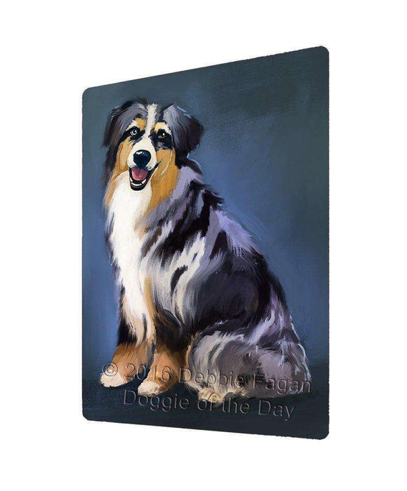 Australian Shepherd Dog Art Portrait Print Woven Throw Sherpa Plush Fleece Blanket