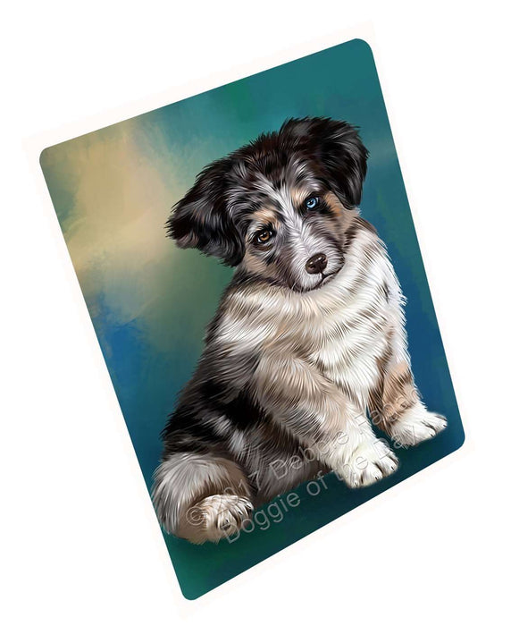 Australian Shepherd Dog Art Portrait Print Woven Throw Sherpa Plush Fleece Blanket