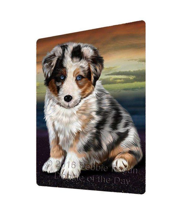 Australian Shepherd Dog Art Portrait Print Woven Throw Sherpa Plush Fleece Blanket