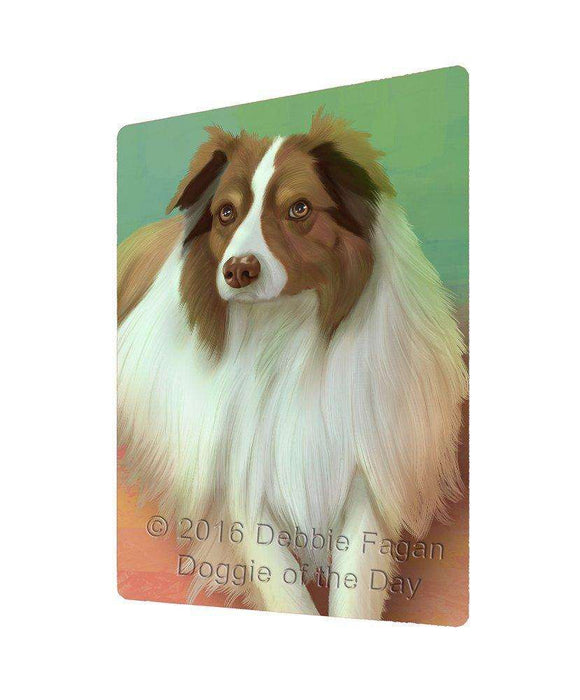 Australian Shepherd Dog Art Portrait Print Woven Throw Sherpa Plush Fleece Blanket