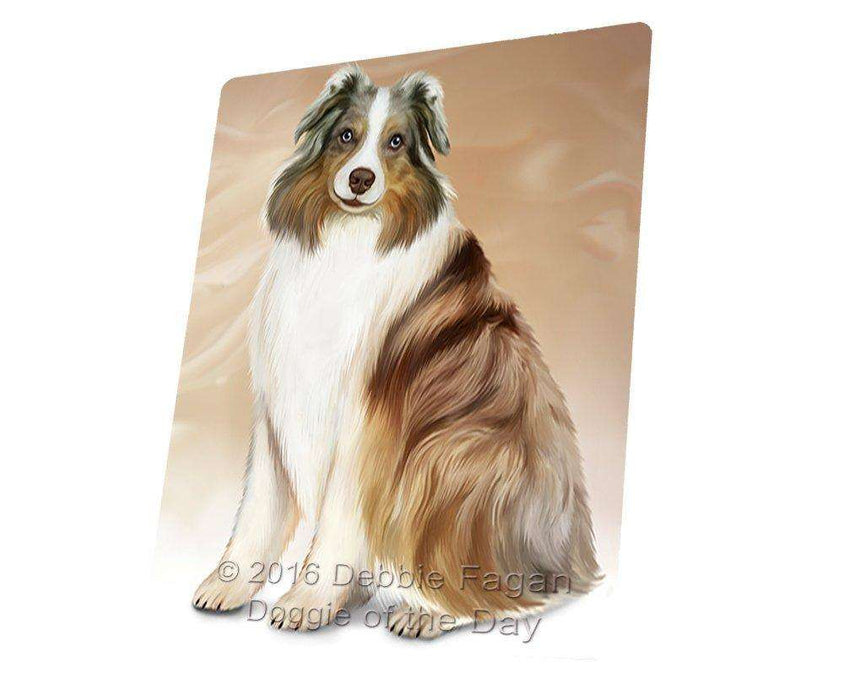 Australian Shepherd Dog Art Portrait Print Woven Throw Sherpa Plush Fleece Blanket