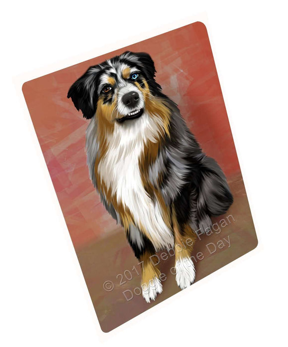 Australian Shepherd Dog Art Portrait Print Woven Throw Sherpa Plush Fleece Blanket