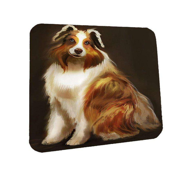 Australian Shepherd Dog Coasters Set of 4