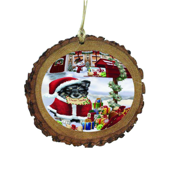 Australian Shepherd Dog Dear Santa Letter Christmas Holiday Mailbox Wooden Christmas Ornament WOR49000