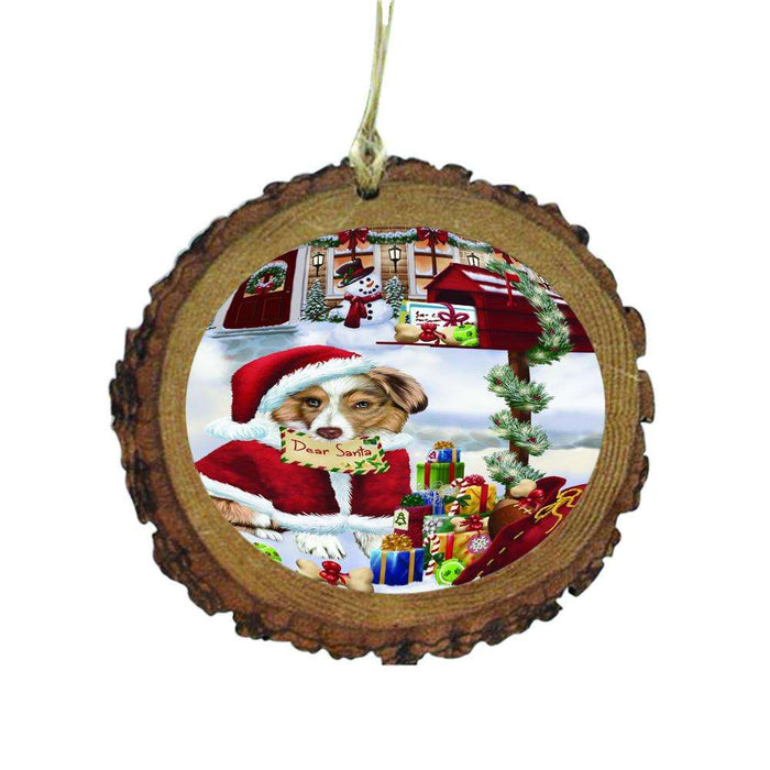 Australian Shepherd Dog Dear Santa Letter Christmas Holiday Mailbox Wooden Christmas Ornament WOR49001