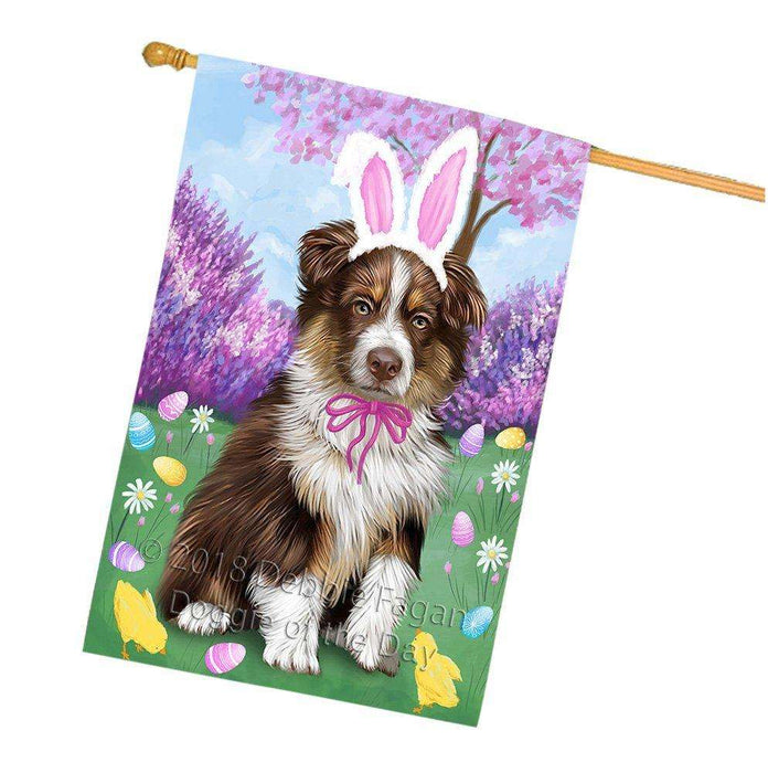 Australian Shepherd Dog Easter Holiday House Flag FLG49005