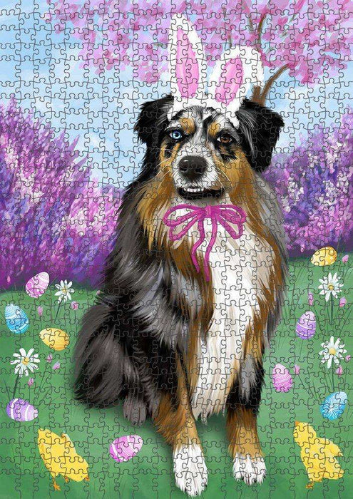 Australian Shepherd Dog Easter Holiday Puzzle with Photo Tin PUZL50151