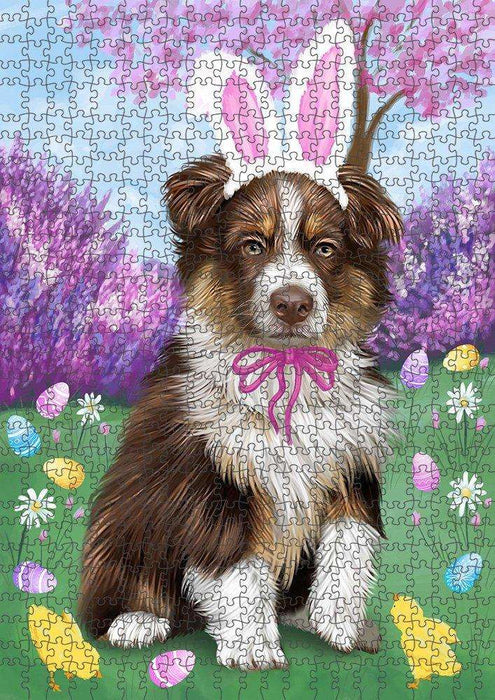 Australian Shepherd Dog Easter Holiday Puzzle with Photo Tin PUZL50163