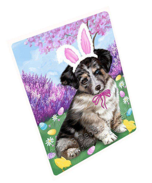 Australian Shepherd Dog Easter Holiday Tempered Cutting Board C50979