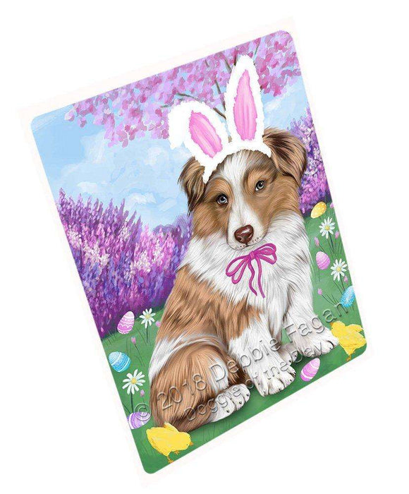 Australian Shepherd Dog Easter Holiday Tempered Cutting Board C50982