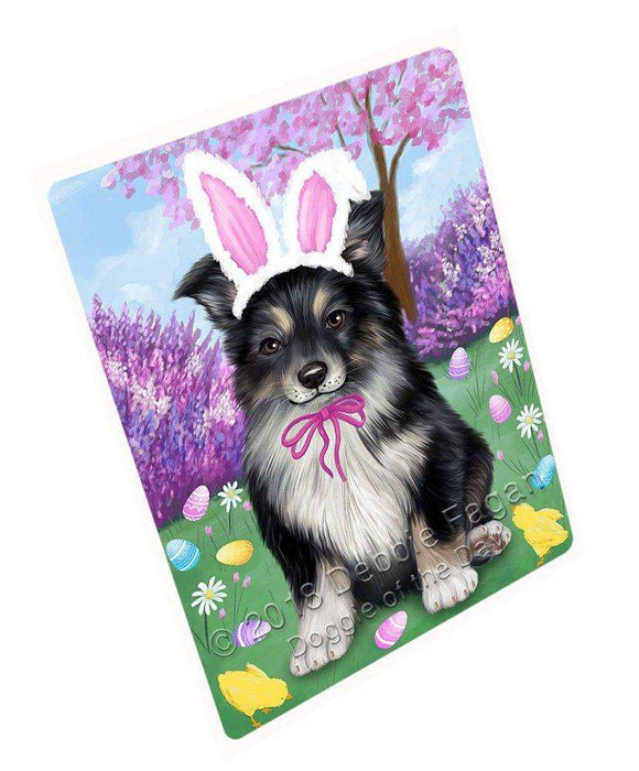 Australian Shepherd Dog Easter Holiday Tempered Cutting Board C50985