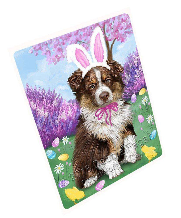 Australian Shepherd Dog Easter Holiday Tempered Cutting Board C50988