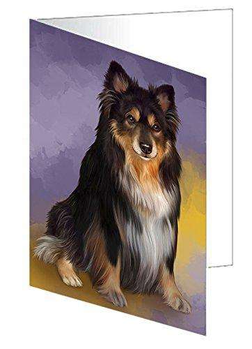 Australian Shepherd Dog Handmade Artwork Assorted Pets Greeting Cards and Note Cards with Envelopes for All Occasions and Holiday Seasons D075
