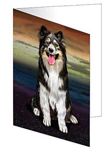 Australian Shepherd Dog Handmade Artwork Assorted Pets Greeting Cards and Note Cards with Envelopes for All Occasions and Holiday Seasons