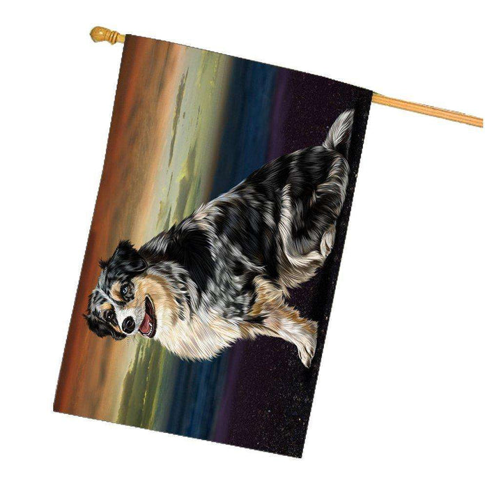 Australian Shepherd Dog House Flag