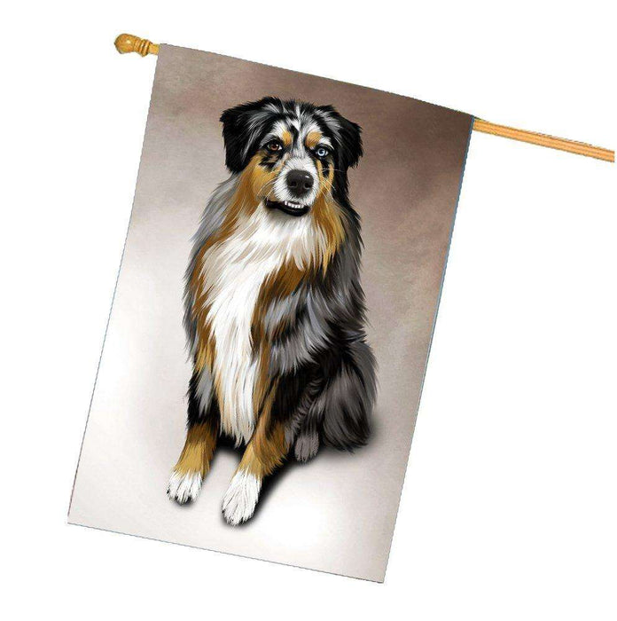 Australian Shepherd Dog House Flag