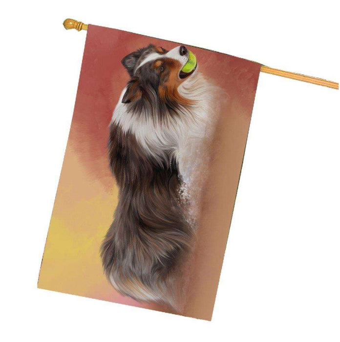 Australian Shepherd Dog House Flag