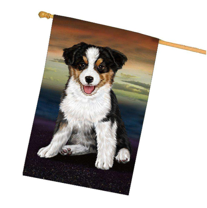 Australian Shepherd Dog House Flag