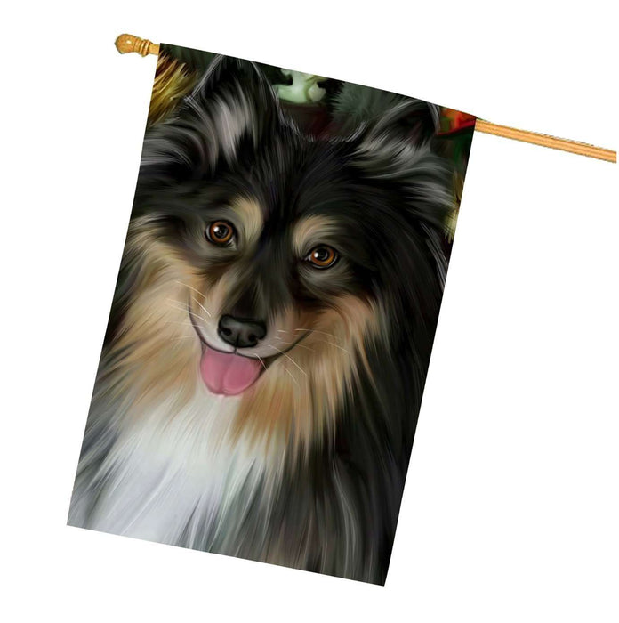 Australian Shepherd Dog House Flag