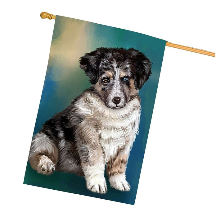 Australian Shepherd Dog House Flag