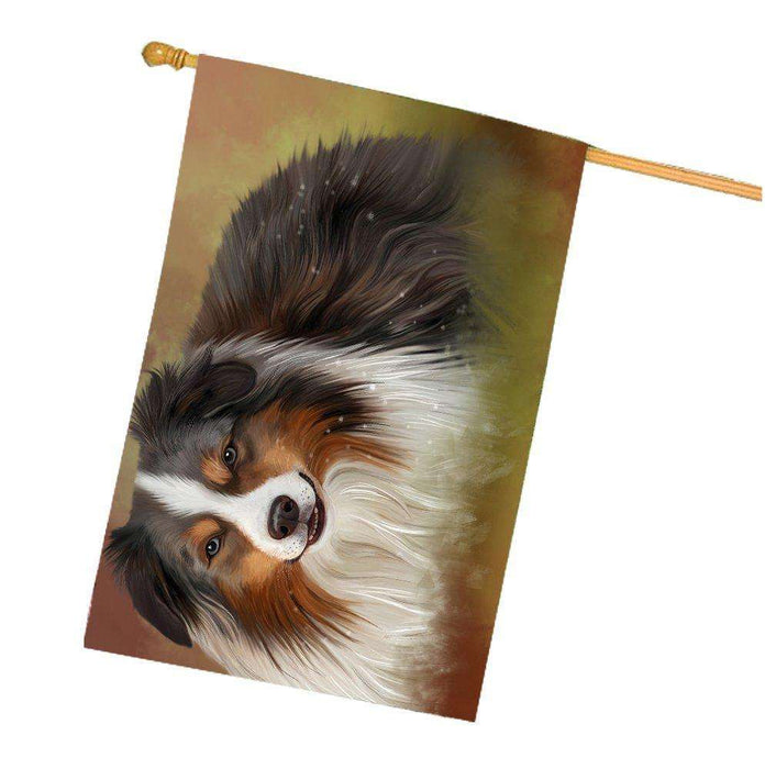 Australian Shepherd Dog House Flag